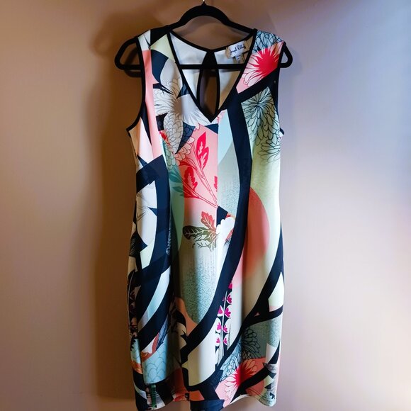 JOSEPH RIBKOFF Floral Abstract dress EUC Sz 14 MADE IN CANADA - Picture 4 of 11